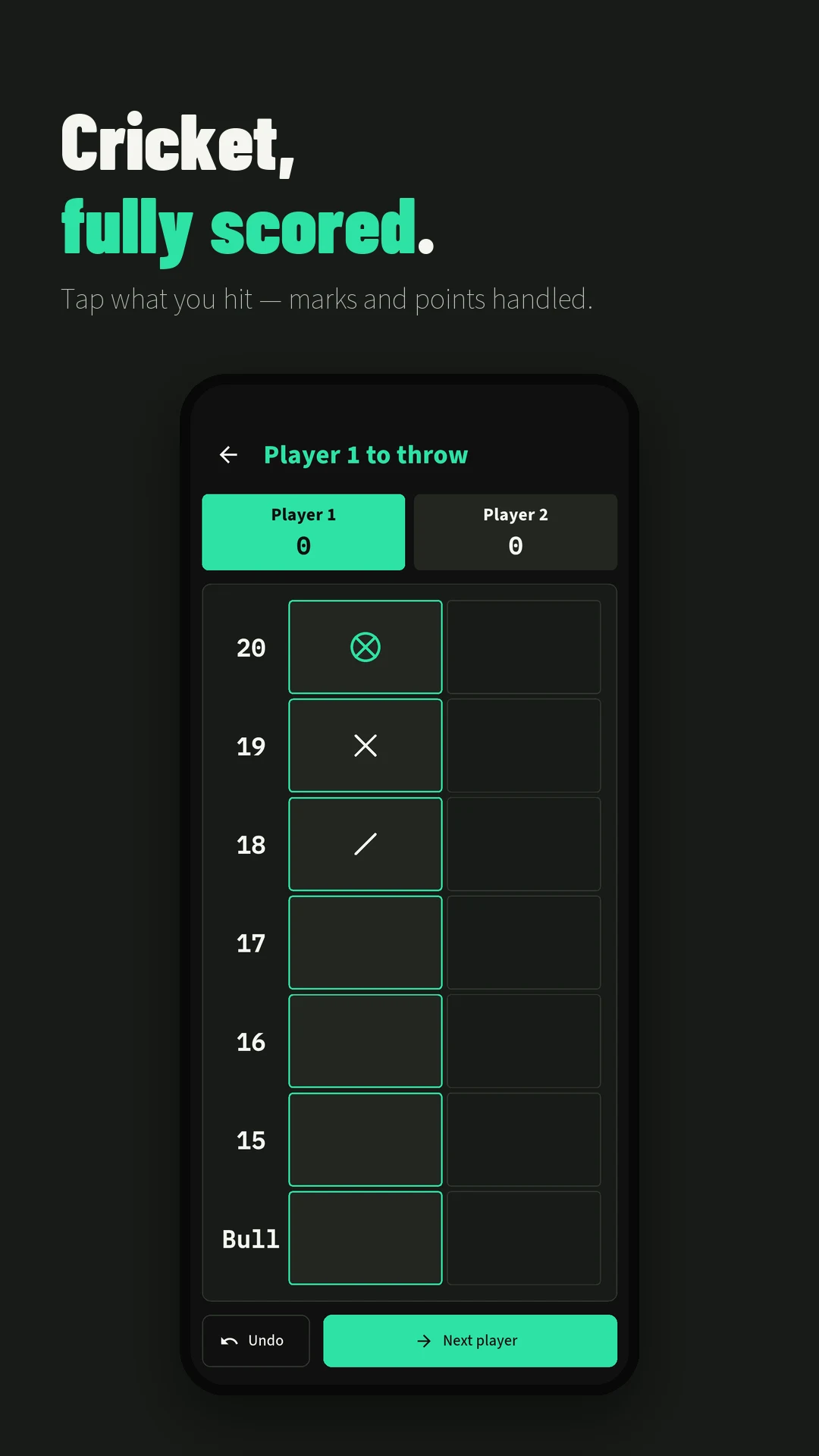 Darts 501 Scoreboard & Cricket screenshot